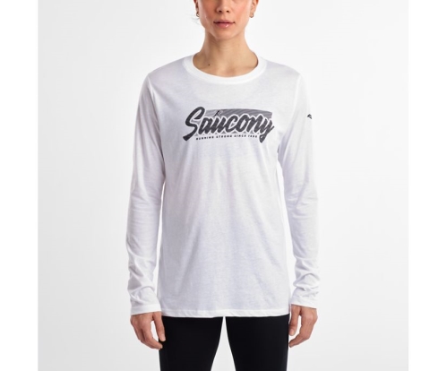 Tenis Saucony Long Sleeve Logo Tee Mujer Tops Ropa Blancas México MX-329-IC
